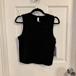 Athleta Black Ribbed Crop Top
